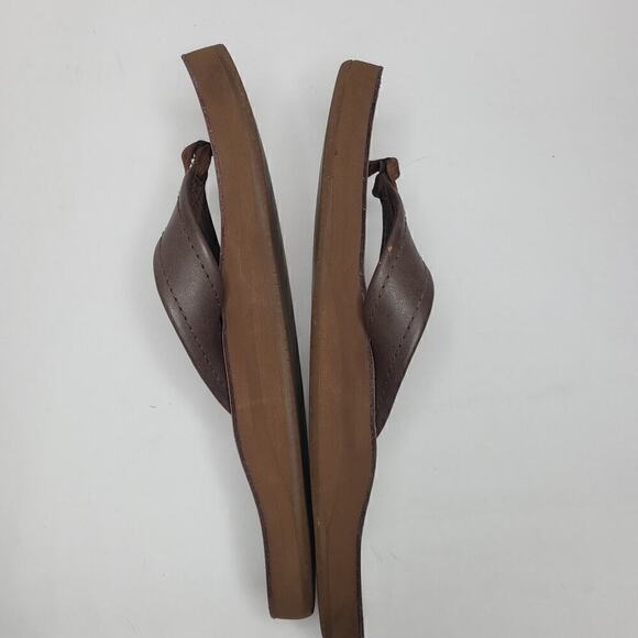 VINEYARD VINES Brown Leather Flip-flops Size 7 - Picture 6 of 7